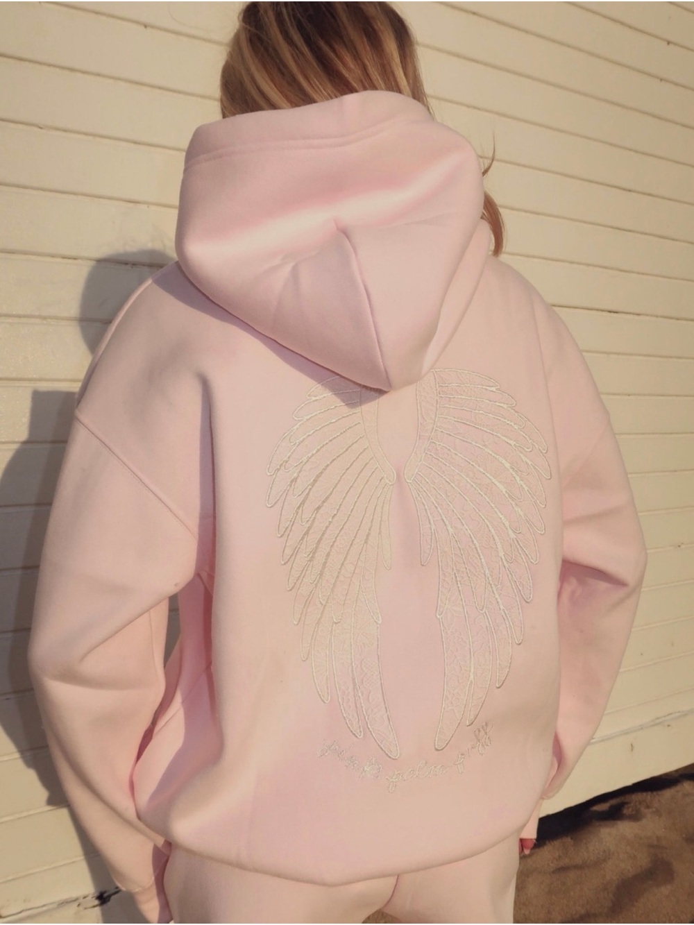 Lacy Hoodie in Angel Pink - Pink Palm Puff - Picture 2 of 11